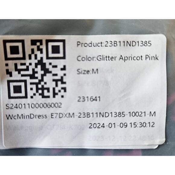 HALARA M Dress Bodycon Mini Glitter Pink Low Back Spaghetti Straps Stretch NEW - Picture 9 of 9